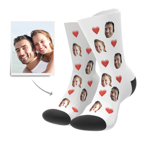 Custom Heart Socks With Your Text- MyfaceSocks