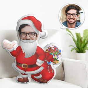 Custom Face Pillow Personalized Photo Pillow Bearded Santa Claus MiniMe Pillow Gifts for Christmas - My Face Gifts