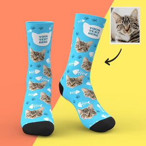 Custom Face On Socks Personalized Cat Photo Socks Gifts For Pet Lover
