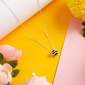 Bee Necklace and Earrings S925 Fashion Gift for Women Cute Animal Charm Jewelry Gift