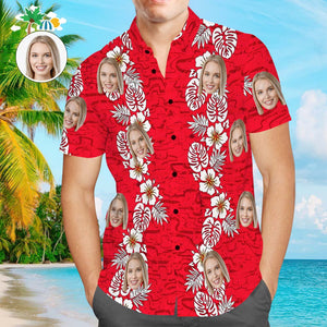 Custom Face Hawaiian Shirt Summer Relaxed Personalized Shirt with Your Photo - faceboxerUK