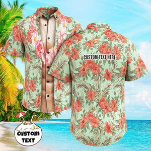 Custom Men Hawaiian Shirts Personalized Text Hawaiian Shirts for Him - Hawaiian Wreath