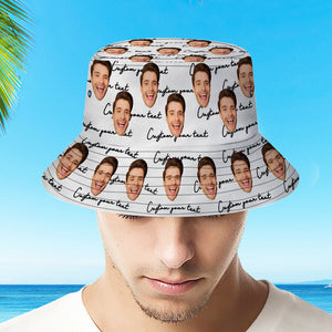 Custom Face Bucket Hat Personalized Unisex Summer Sun Hat Fisherman Cap - My Face Gifts