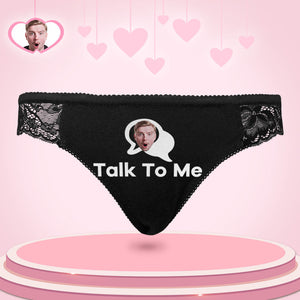 Custom Women Lace Panty Face Sexy Panties Women's Underwear - Talk To Me - My Face Gifts