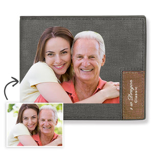 Men's Custom Biffold Short Color Photo Wallet For Father's Day Gifts
