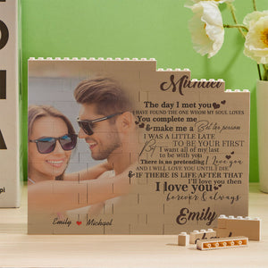 Custom Building Block Puzzle Personalized Photo Brick You Complete Me - My Face Gifts