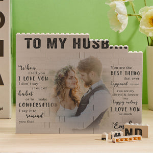 Custom Building Block Puzzle Personalized Photo Brick To My Husband - My Face Gifts