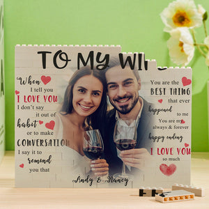 Custom Building Block Puzzle Personalized Photo and Name Brick To My Wife - My Face Gifts