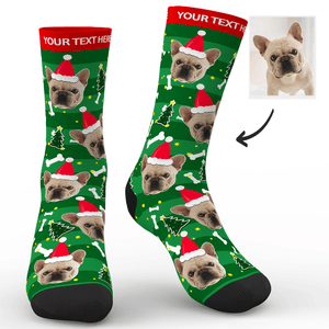 Custom Face On Socks Personalized Dog Photo And Name Socks Gifts For Pet Lover - Christmas
