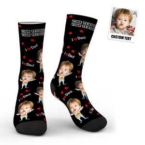 3D Preview Custom Face Socks To The Dearest Dad - My Face Gifts