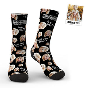 3D Preview Custom Photo Socks Gifts For Mother Best Mom Ever - My Face Gifts