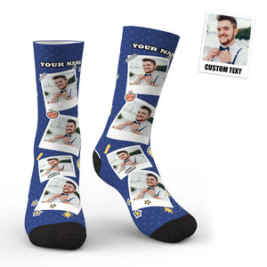 3D Preview Personalized Sticky Note Mark Custom Photo Socks - My Face Gifts