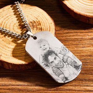 Personalized Music Spotify Code Gifts Photo Necklace Stainless Steel Pendant Custom Laser Engrave