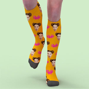 Custom Face Knee High Socks Online Design Your Face Gifts