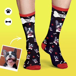 Custom Face On Socks Personalized Colorful Candy Dog Socks For Pet Lover - Black
