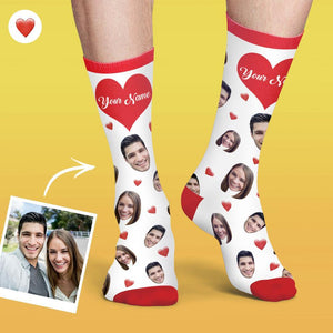 Custom Face On Socks Personalized Colorful Candy Socks For Lover -  Heart