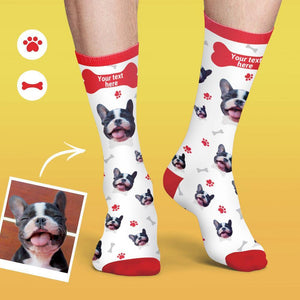 Custom Face On Socks Personalized Colorful Candy Dog Socks For Pet Lover - White