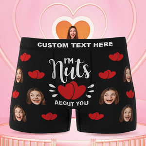 Custom Face On Boxer Shorts Men's Gifts Photo Boxer Briefs - I'm Nuts