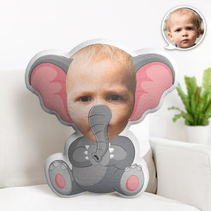 Custom Face Pillow Personalized Photo Pillow Elephant MiniMe Pillow Gifts for Kids - My Face Gifts