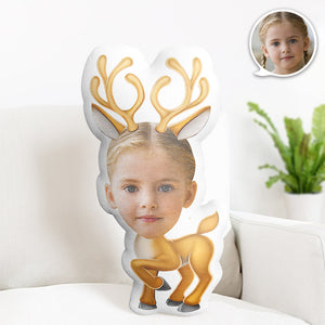 Custom Face Pillow Personalized Photo Pillow Reindeer MiniMe Pillow Gifts for Kids - My Face Gifts