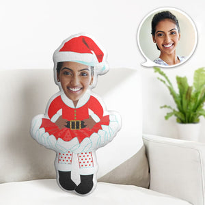 Custom Face Pillow Personalized Photo Pillow Polka Dot Christmas Skirt MiniMe Pillow Gifts for Christmas - My Face Gifts