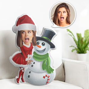 Custom Face Pillow Personalized Photo Pillow Snowman Christmas Dress MiniMe Pillow Gifts for Christmas - My Face Gifts
