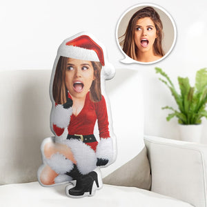 Custom Face Pillow Personalized Photo Pillow Christmas Black Heels MiniMe Pillow Gifts for Christmas - My Face Gifts