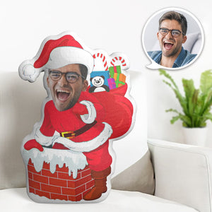 Custom Face Pillow Personalized Photo Pillow Chimney Gift Santa Claus MiniMe Pillow Gifts for Christmas - My Face Gifts