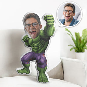 Custom Face Pillow Personalized Photo Pillow Hulk MiniMe Pillow Gifts for Him - My Face Gifts