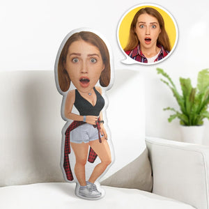 Custom Face Pillow Personalized Photo Pillow Sportswear Women MiniMe Pillow Gifts for Her - My Face Gifts