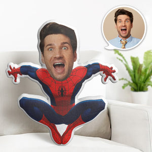 Custom Face Pillow Personalized Photo Pillow Squatting Spiderman MiniMe Pillow Gifts for Him - My Face Gifts