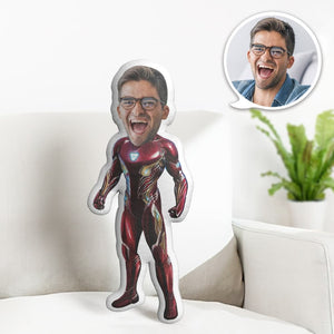 Custom Face Pillow Personalized Photo Pillow Iron Man MiniMe Pillow Gifts for Him - My Face Gifts
