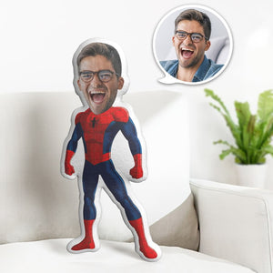 Custom Face Pillow Personalized Photo Pillow Standing Spider Man MiniMe Pillow Gifts for Him - My Face Gifts