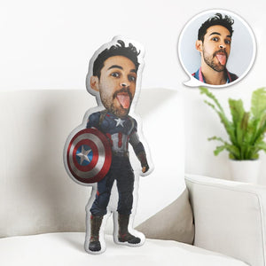 Custom Face Pillow Personalized Photo Pillow Captain America MiniMe Pillow Gifts for Him - My Face Gifts