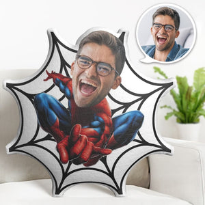 Custom Face Pillow Personalized Photo Pillow Spider Web Spider Man MiniMe Pillow Gifts for Him - My Face Gifts