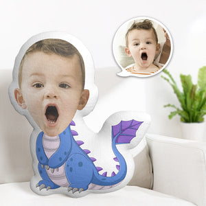 Custom Face Pillow Personalized Photo Pillow Shy Dinosaur MiniMe Pillow Gifts for Kids - My Face Gifts