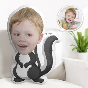 Custom Face Pillow Personalized Photo Pillow Black Squirrel MiniMe Pillow Gifts for Kids - My Face Gifts