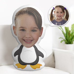 Custom Face Pillow Personalized Photo Pillow Penguin MiniMe Pillow Gifts for Kids - My Face Gifts