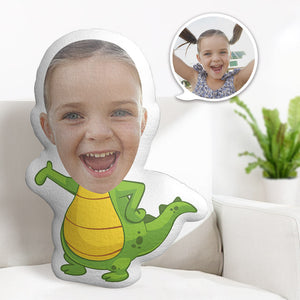 Custom Face Pillow Personalized Photo Pillow Yellow Bellied Dinosaur MiniMe Pillow Gifts for Kids - My Face Gifts