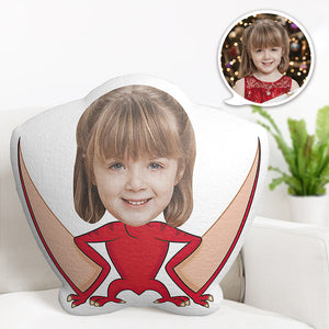 Custom Face Pillow Personalized Photo Pillow Red Pterosaur MiniMe Pillow Gifts for Kids - My Face Gifts