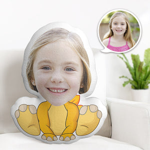 Custom Face Pillow Personalized Photo Pillow Sitting Yellow Dragon MiniMe Pillow Gifts for Kids - My Face Gifts