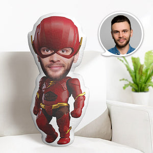 Custom Face Pillow Personalized Photo Pillow The Flash MiniMe Pillow Gifts for Him - My Face Gifts