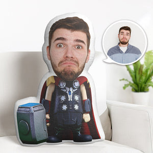 Custom Face Pillow Personalized Photo Pillow Standing Thor MiniMe Pillow Gifts for Him - My Face Gifts