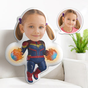 Custom Face Pillow Personalized Photo Pillow Fire Wonder Woman MiniMe Pillow Gifts for Kids - My Face Gifts