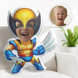 Custom Face Pillow Personalized Photo Pillow Wolverine MiniMe Pillow Gifts for Kids - My Face Gifts