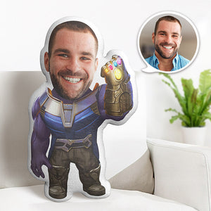 Custom Face Pillow Personalized Photo Pillow Thanos Wear Gloves MiniMe Pillow Gifts for Him - My Face Gifts
