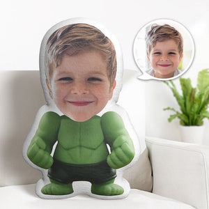 Custom Face Pillow Personalized Photo Pillow Black Boxer Hulk MiniMe Pillow Gifts for Kids - My Face Gifts