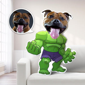 Custom Dog Face On Pillow Dog Face Cartoon Body Pillow Personalized Photo Pillow Gift - The Hulk Minime Pillow