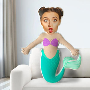 Custom Face On Pillow Face Cartoon Body Pillow Personalized Photo Pillow Gift - The Mermaid Minime Pillow
