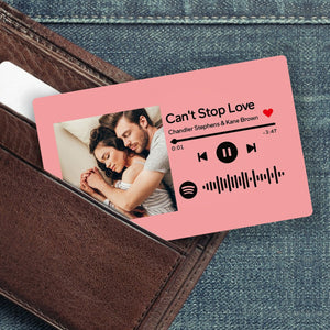 Custom Spotify Music Code Gifts Wallet Card Personalized Message Card
